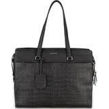 Burkely Dames Leren Laptoptas 15 6 inch Croco Caia Zwart