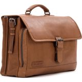 Plevier Heren Leren Aktetas Laptoptas 15.6 inch Rock Quartz Cognac