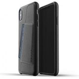 Mujjo Leather Wallet Case iPhone XS Max Zwart