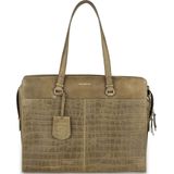 Burkely Dames Leren Laptoptas 15 6 inch Croco Caia Groen