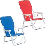 Summertime strandstoel rood/blauw 55x44x68 cm