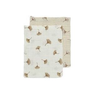 Meyco Baby Ginkgo Waschhandschuhe 2er Pack Off White/Soft Sand