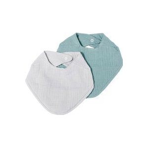 Nordic Coast Company Musselin Lätzchen-Set Grau & Mint