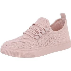 Ital-Design Stylischer Freizeitschuh aus Mesh in Schwarz Sneaker (88843528) Flach Sneakers Low in Altrosa