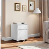 Woltu Rollcontainer, mit 2 Schubladen, Büroschrank auf Rollen, 40x57x40 cm