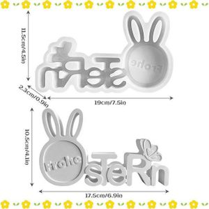 Kaket Modellierwerkzeug Osterhase Silikonformen - Für Harz/Gips/Seifen, Easy Release DIY Deko, Hochwertiges, flexibles Silikon – ideal für kreative Dekorationen