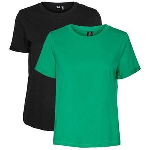 Vero Moda T-Shirt 2er Pack Basic T-Shirt VMPAULA (2-tlg) VMPAULA S/S T-SHIRT NOOS