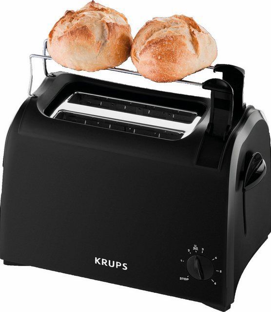 Krups Toaster Pro Aroma KH1518, 2 kurze Schlitze, für 2 Scheiben, 700 W, Krümelschublade, 6 Bräunungsstufen, Hebe-Funktion