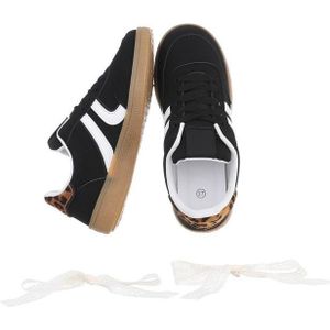 Ital-Design Damen Low-Top Freizeit Sneaker (88930510) Flach Sneakers Low in Schwarz