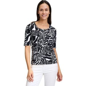 Betty Barclay Kurzarmshirt Betty Barclay Basic Shirt mit Rippenstruktur (1-tlg) Druck