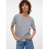 Vero Moda Rundhalsshirt VMABBY SS ZIP TOP JRS NOOS