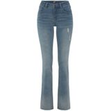 Arizona Bootcut-Jeans Ultra-Stretch ausgestellte Beinform, modischer Used-Look, normale Leibhöhe