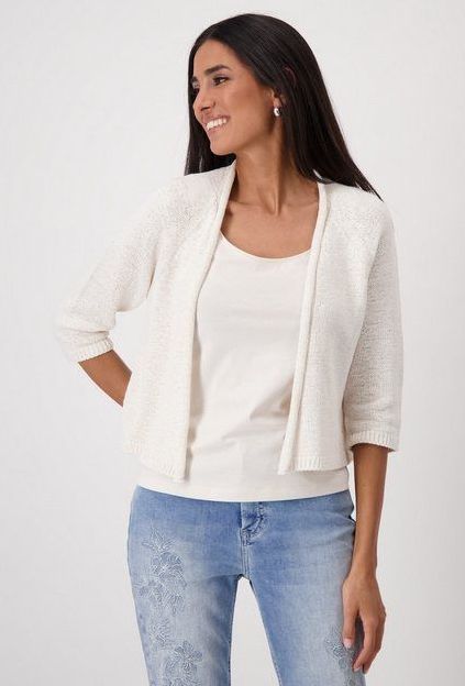 Monari Strickjacke mit Rollkante