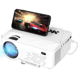 Vivitar Mini Beamer mit Screen Mirroring, 7000 Lumen Heimkino FULL HD LED-Beamer (1080P px, 1080P Video Beamer mit 240" Display, 90000 Stunden LCD)