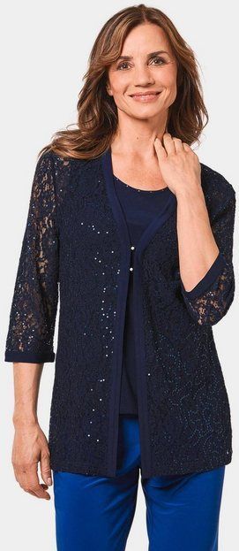 GOLDNER Blouson Kurzgröße: Paillettenbesetzte Spitze