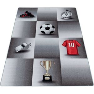 Ayyildiz Teppiche Kinderteppich PLAY 2906, rechteckig, Höhe: 6 mm, robuster Kurzflor, Fussball, Kinderzimmer