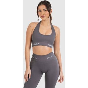 Smilodox Sport-BH Azura, Seamless Sport Top Rückenfrei Starker Halt Fitness Alltag Scrunch Bra ohne Bügel Atmungsaktiv Yoga Gym Bustier Schriftzug