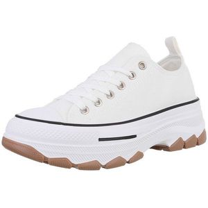 Ital-Design Damen Low-Top Freizeit Sneaker (88930393) Keilabsatz/Wedge Sneakers Low in Weiß