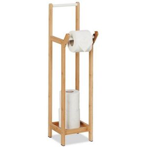 relaxdays Toilettenpapierhalter Bambus Toilettenpapierhalter stehend