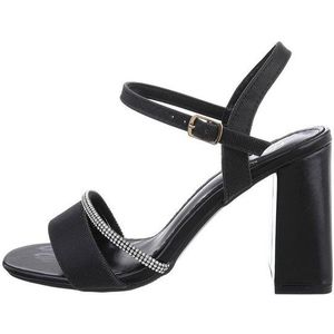 Ital-Design Damen Abendschuhe Party & Clubwear Sandalette (83448534) Blockabsatz Sandalen & Sandaletten in Schwarz