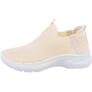 Ital-Design Damen Low-Top Freizeit Sneaker (85878607) Flach Sneakers Low in Beige