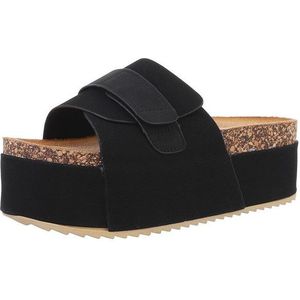 Ital-Design Bequeme Plattformsandalen für den Sommer Plateausandaletten (89319276) Flach Pantoletten in Schwarz