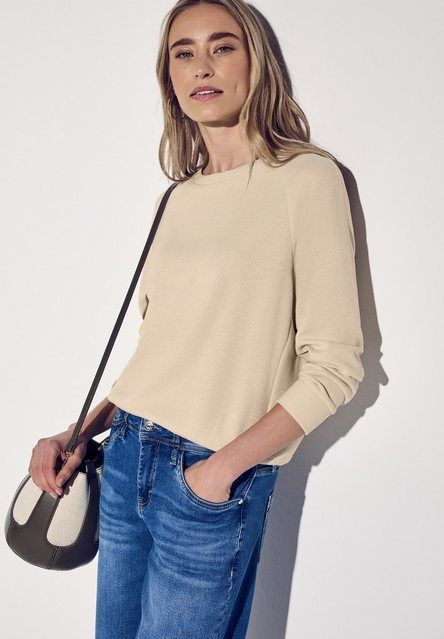 STREET ONE Sweater mit U-Boot-Ausschnitt und in feiner Struktur-Optik