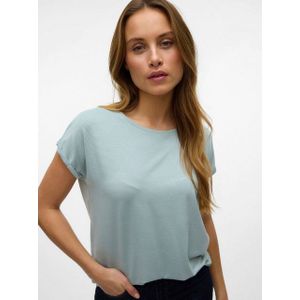 Vero Moda T-Shirt Glänzendes Shirt Oberteil Rundhals Locker geschnitten VMLAVA GLITTER SS TOP STRIPE GA JRS NOOS