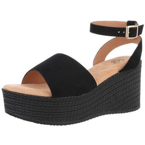 Ital-Design Elegante Komfort-Sandalen mit Plateau für jeden Anlass Plateausandaletten (89092136) Keilabsatz/Wedge Keilsandaletten in Schwarz