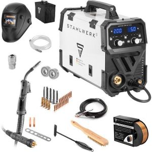 STAHLWERK Schutzgasschweißgerät Schweißgerät MIG MAG 200 ST PLUS Vollausstattung, Schutzgas-Schweißgerät, IGBT Inverter mit 200 A