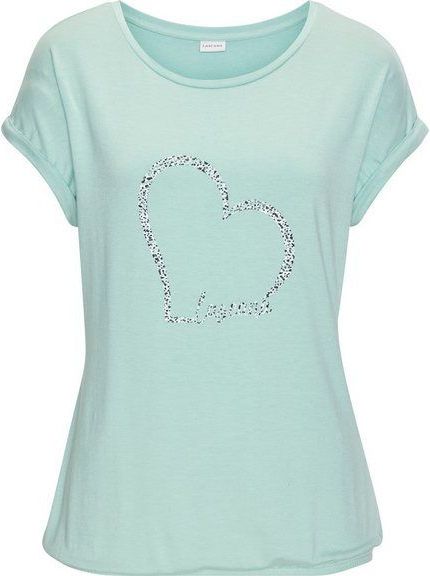 LASCANA Kurzarmshirt mit Lascana Herz Print aus weichem Viskose-Stretch
