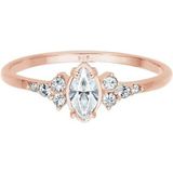 Elli Verlobungsring Kristalle Marquise Design 925 Silber