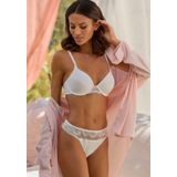 LASCANA High-Waist-String mit breitem Bund aus floraler Spitze
