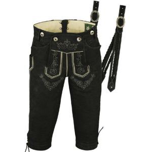 Fuente Leather Wears Trachtenhose Kniebund Trachtenlederhose Herren Nubuk-Leder, Braun, Camel, Schwarz