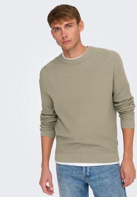 ONLY & SONS Rundhalspullover ONSTONY DS 12 LS WAFFLE CREW KNIT