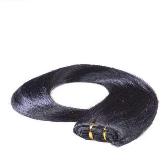 hair2heart Echthaar-Extension Glatte Echthaartresse #2/0 Schwarz 70cm