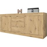 INOSIGN Sideboard Basic Breite 210 cm, Kommode 2 Türen, 3 Schubkästen, Anrichte, Metallgriff, moderne Rahmenoptik, viel Stauraum, Farbauswahl