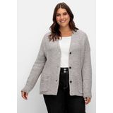 Sheego Strickjacke Große Größen mit Stehkragen und Taschen