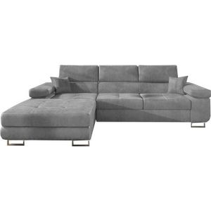 MOEBLO Ecksofa ALVARO, Eckcouch mit Bettfunktion Couch L-Form Polstergarnitur Wohnlandschaft Polstersofa mit Ottomane Couchgranitur Sofa, mit Schlaffunktion und Bettkasten