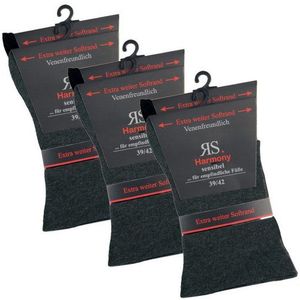 Riese Strümpfe Diabetikersocken Extra weite Socken schwarz-anthr. 47-50, 6Paar (6-Paar, Paar)