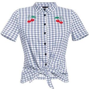 Pussy Deluxe Kurzarmbluse Lightpink Plaid