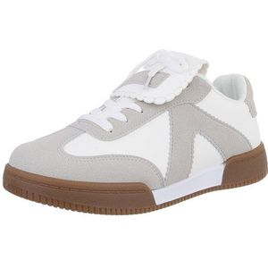 Ital-Design Damen Low-Top Freizeit Sneaker (88828538) Flach Sneakers Low in Weiß