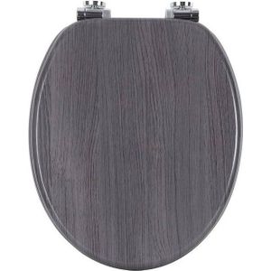 Woltu WC-Sitz (1-St), Toilettensitz mit Absenkautomatik, MDF Holzkern