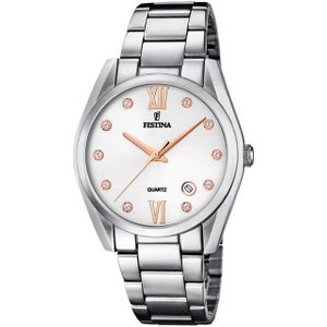 Festina Quarzuhr Boyfriend Collection F16790/A, Armbanduhr, Damenuhr, Edelstahlarmband, Datum