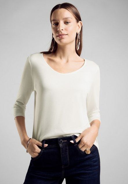 STREET ONE 3/4-Arm-Shirt im soften Baumwoll-Mix
