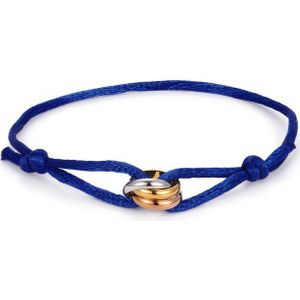 Kim Johanson Armband Tricolor (1-tlg), Edelstahl-Ring an Kordel, verstellbar