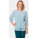 GOLDNER Kurzarmbluse Luftige Chiffonbluse mit Pailletten
