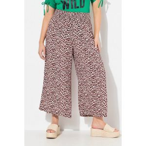 Ulla Popken Culotte Culotte Rose Leomuster weites Bein Elastikbund