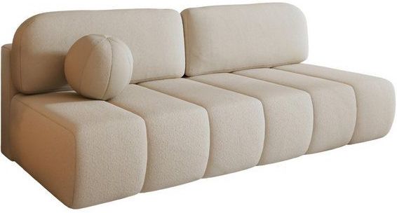 MOEBLO Sofa Fluffy aus Bouclé, Bequemes Sofa mit Schlaffunktion, Stilvollem Bouclé-Bezug, Sofa mit Schlaffunktion und Stauraum, Couch Polstermöbel Sitzmöbel Wohnzimmermöbel 3-Sitzer-Sofa Stoffsofa, mit Relaxfunktion (BxHxT):210x88x104 cm