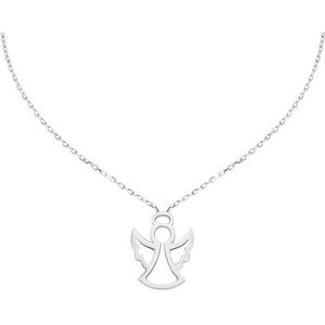 Stella-Jewellery Collier 585er Weißgold Halsketten Engel Anhänger, Anhänger mit Kette